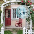 World Map Wind Spinner 12 Inch Blue Map Abstract Wind Spinners Outdoor 3D Stainless Steel Hanging Sculpture Decorations Gift for Garden Yard Porch Balcony - Image 5