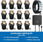 12-Pack Low Voltage Landscape Lighting Kit for Garden Yard 12W 1500LM 2700K - Image 5