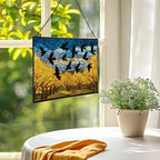 Crows Flying Over Autumn Orchard Rectangular Stained Glass Suncatcher – Hanging Window Panel with Animal & Nature Scene – Vibrant Glass Art Gift for Wildlife, Fantasy, Nature Lovers n5K17Y - Image 2