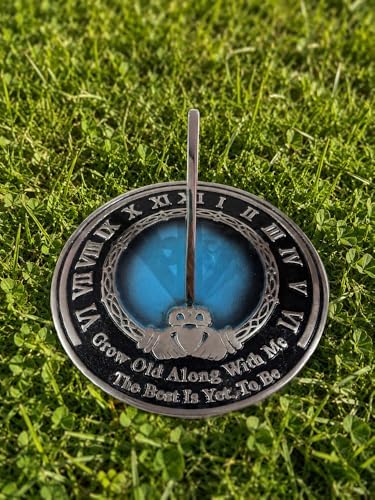 Tuezy Engraved Garden Sundial with Grow Old with Me Romantic Quote - Image 5