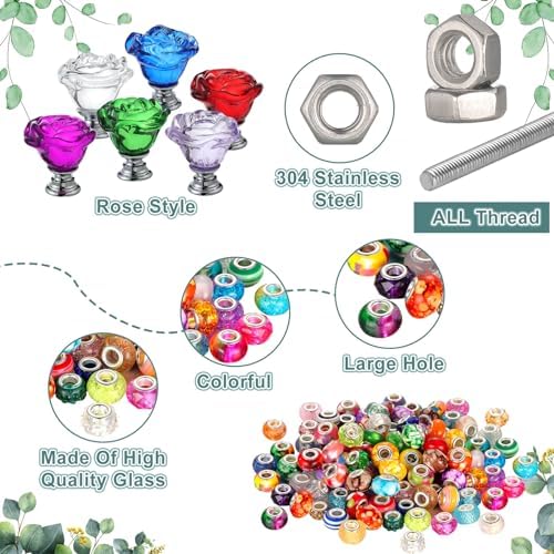 Tigeen 236 Pcs Garden Stake DIY Fairy Wand Plant Stake, Rose Flower - Image 4