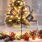 DDQ Solar Watering Can Lights, Warm White/Color LED with Shepherd Hook, IP65 Waterproof Metal Garden Decor, Auto On/Off for Patio Backyard for Mom Birthday Christmas - Image 2