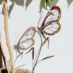 Stained Glass Butterfly Suncatcher – Handcrafted Decorative Stake Adornment for Indoor & Outdoor – Lovely Garden Decor – Glass Artwork for Flowerpot Decoration - Image 7