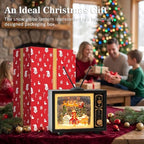 Vintage TV Christmas Snow Globe Lantern with Santa Sleigh and Christmas Village, Musical Lighted Water Lantern with Swirling Glitter, 6H Timer, USB Powered or Battery Operated, Tabletop Decor Gift - Image 5