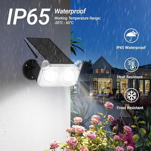 LETMY Solar Spot Lights Outdoor Waterproof with Bigger LED, 6 Pack Auto ON/OFF 135°Adjustable Solar Lights Outdoor, 2-in-1 Wall Lights & 2 Modes Landscape Spotlights for Tree Yard Pathway Garden Decor - Image 4