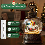 Christmas Village Snow Globe Water Lantern with Snowman and Train Scene Battery Operated or USB Powered Musical Lighted Holiday Decoration for Tabletop Display for Family and Friends - Image 6
