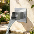 316 Stainless Steel 1.2" Wall Mount Water Spout – Outdoor Square Waterfall Fountain with Built-in Splash Diffuser, Garden Pond Pool Waterfall Spillway for Patio and Landscape (Silver) by SUMGREEN