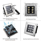 3-36W Landscape Lights - Outdoor Buried Light, 12/24V Square Recessed Spotlight, IP67 Waterproof Walk-in LED Lighting,Outdoor Landscape Garden Ground(Blue,12W(12V)) - Image 4