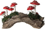 Pacific Giftware Toadstool Mushrooms on Stump Resin Mushroom Sculpture Art Great for Mushroom House Garden Disaply or Outdoor Garden Decor 9.84" Long - Image 2