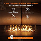 COSIEST Outdoor Propane Fire Pit Table 56" x 28" Rectangle Bronze Compact Concrete-Like Finish, Certified, 50,000 BTU,Wind Guard, Tank Outside, Free Lava Rocks, Fits 20lb Tank Outside, Raincover - Image 5