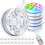 Submersible LED Lights with Remote Underwater Pool Light IP68 Magnet 13 LED Bright Lamp RGB for Pond/Pool/Aquarium(2 Light 2 Controller,7.0CM) - Image 2