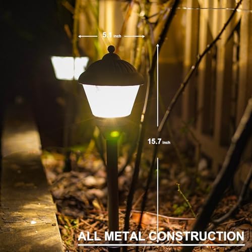 GOODSMANN Pathway Lights 1.5W LED 8PK Outdoor Low Voltage Landscape Lighting Kits 100Lumen Hardwired Path Lights 3000K Warm White Metal 12V Bronze Electric Sidewalk Walkway Light with Cable Connector - Image 5