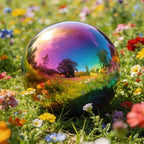 Lily's Home Gazing Globe Mirror Ball in Rainbow Stainless Steel - 12 Inch - Image 2