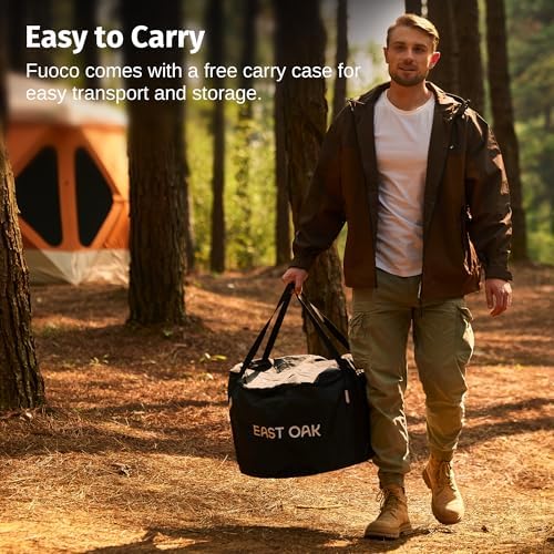 East Oak Fuoco 21 Inch Smokeless Fire Pit, Outdoor Wood Burning Bonfire Firepit with Stand, Removable Ash Pan | Portable Stainless Steel Fireplace with Carrying Bag for Outside, Patio & Backyard - Image 5