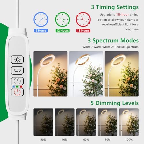 Full Spectrum 68" Floor Grow Lights for Indoor Plants with Base - Image 3