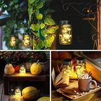 GIGALUMI Solar Mason Jar Lights, 12 Pack 30 Led String Fairy Lights - Image 3
