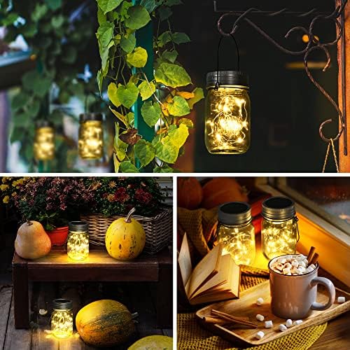 GIGALUMI Solar Mason Jar Lights, 12 Pack 30 Led String Fairy Lights - Image 3