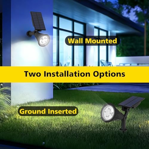 T-SUN Solar Spot Lights Outdoor Waterproof,Solar Landscape Spotlights,1Pack - Image 6