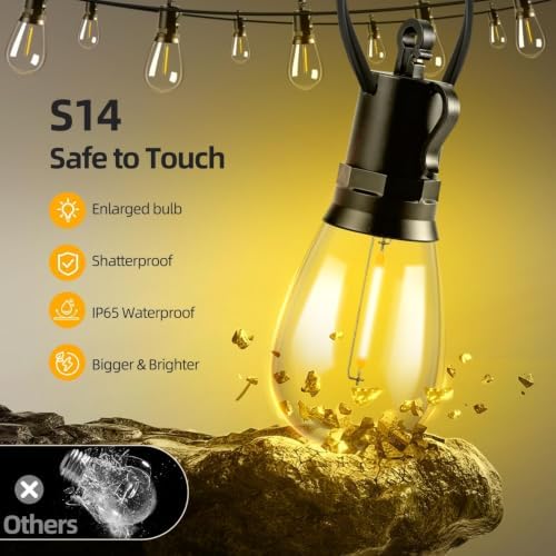 Solar Lights Outdoor, 40FT S14 LED IP65 Waterproof Patio Lights - Image 6