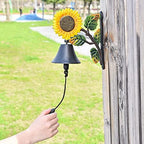 Home Decor Cast Iron Doorbell Sunflower Dinner Bells Wall Bell Hanging Bell Retro Wrought Iron Doorbell Home Courtyard Decoration 23x18x10cm - Image 3