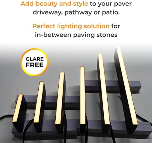 LUMENGY Slim Paver Light 0.5x9 Inch (0.55x8.85), for Driveway, Pathway, Walkway and Paver Borders, 2700K Glare-Free Linear Lighting, IP67 Waterproof, 12V, Drive-Over Rated, 12-Pack - Image 6