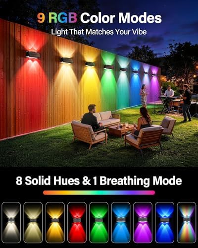 Solar Fence Lights Outdoor, 2 Pack Fence Solar Lights Waterproof - Image 5