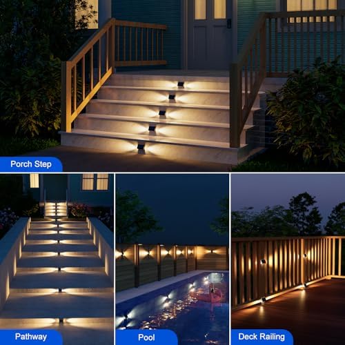 6-Pack Solar Deck Stair Lights, Waterproof, 2-Sided Warm White LED - Image 5