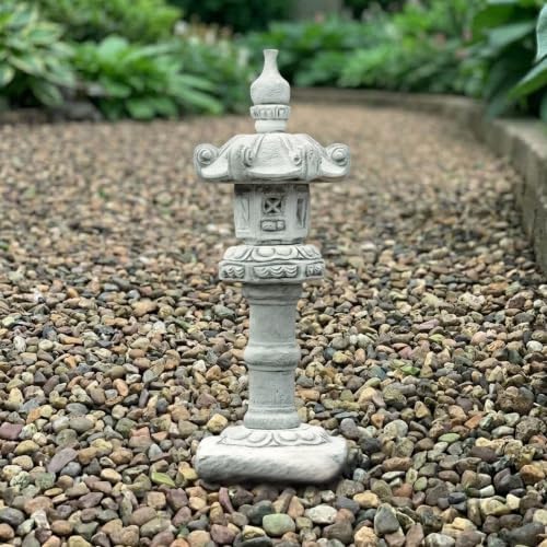 OLOMA Concrete Japanese Garden Lantern Sculpture Stone Pagoda Outdoor Decor Buddhist Serenity Statue Zen Garden Ornament Asian Landscape Figurine - Image 2