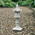 OLOMA Concrete Japanese Garden Lantern Sculpture Stone Pagoda Outdoor Decor Buddhist Serenity Statue Zen Garden Ornament Asian Landscape Figurine - Image 2