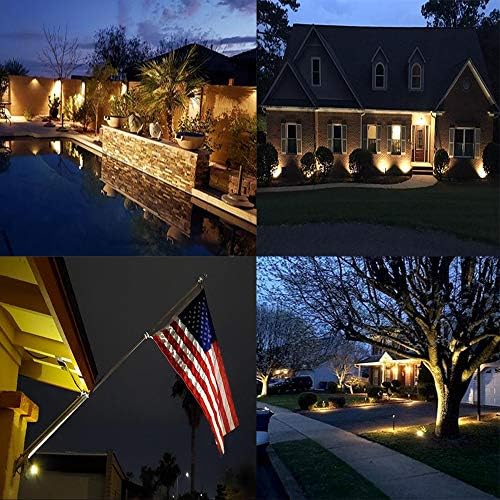Bright Outdoor Wall Mount Spotlight 5W COB Garden Yard Path Landscape Lighting, Decorative Walls Trees Flags Lamp with Round Base and Power Plug, Pack of 2 (Warm White) - Image 6