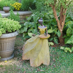 DiliComing Large Garden Fairy Statue Bird Feeder & Bird Bath - 23-Inch Resin Outdoor Yard Decor Angel Statue, Decorative Girl Sculpture for Garden, Lawn, Patio Yellow - Image 4