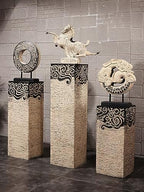 ARCVOX Xiangyun Pedestal Column Plant Stand, Yard Porch Columns & Pillars, Asian House Decor Antique Stone Finish, Traditional Pillar Statue Sculpture (Size : Size M) - Image 5