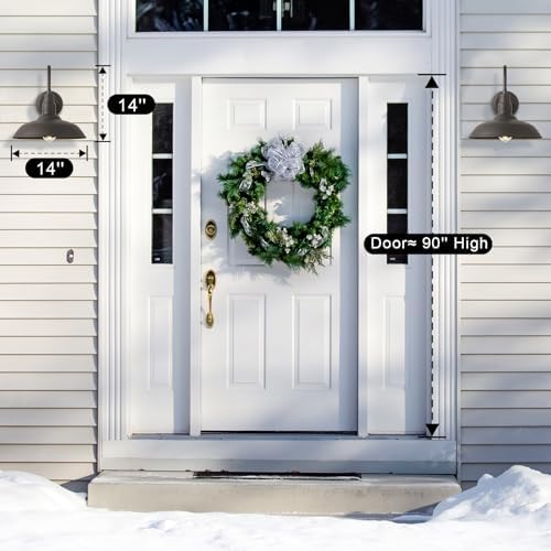 14in Dome Outdoor Gooseneck Lights for Barn, Dark Bronze Exterior Farmhouse Light Fixture with Wall Mount, Outside Goose Neck Wall Sconce for Patio, Porch, Entryway - Image 4