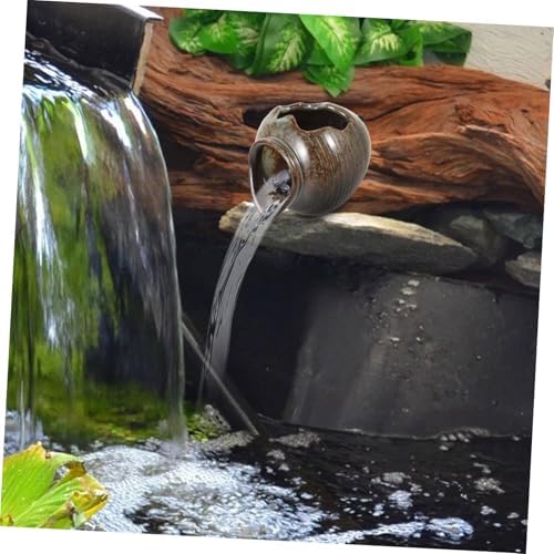 Ceramic Open Bottom Fountain Jar with Built in Filtration for Garden Ponds - Image 6