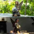 Suyorpe Garden Statues Outdoor Flower Fairy Decor,Solar Powered Outdoor Resin Statues-Patio Lawn Yard Porch, Funny Fairies Ornaments Figurines for Outside Garden Gifts,8.31 Inches Tall - Image 3