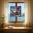 Snowball Gnome Joy Stained Glass Suncatcher – Square Hanging Window Panel for Home or Greenhouse – Whimsical Glass Art Gift for Garden Lovers, Christmas, Halloween, Father Days ukEpWQ - Image 6
