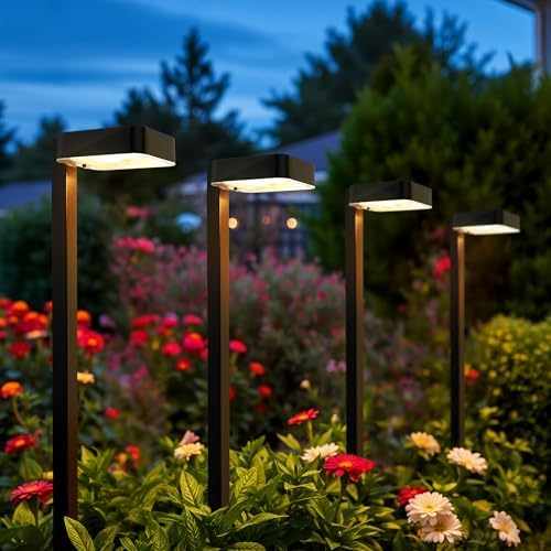 Solar Pathway Lighting Outdoor, 2 Modes(Cold/Warm White), 8 Pack by HMDecor