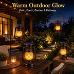 Marlrin Solar Lanterns Outdoor Waterproof 2 Pack LED Flickering Light - Image 5