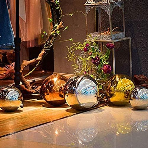 10in Dia Hollow Gazing Ball,Seamless Silver Stainless Steel Polished Reflective Smooth Mirror Garden Sphere Globe,Props of Photography,Colorful Addition to Any Garden Home - Image 3