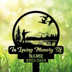 Personalized Hunter Grave Marker Mallard Hunting Memorial Garden Stake 8-24 inch Hunter Dad Loss Gift, Hunter Memorial Gift Loss of Loved One (Mallard Hunting) - Image 4