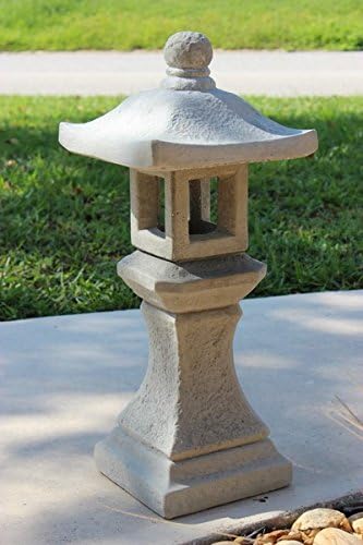 Garden Pagoda Concrete Japanese Stone Lantern,Oriental, Asian 3-piece Outdoor Garden Statue Sale 26" Tall Made in USA by webstatue