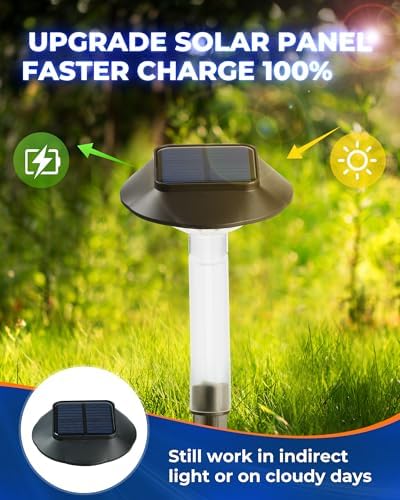 ALEPOD Solar Pathway Lights Outdoor 8 Pack, 7 Lighting Modes Solar Lights Outdoor Waterproof IP68, Landscape Lighting for Yard Pathway Backyard Lawn - Image 4