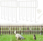 Blingluck Animal Barrier Fence, 10 Pcs Upgrade 1.26 in Gap Decorative Fences No Dig Fence for Rabbits and Dog Ground Defense, Rustproof Metal Wire Garden Edging Border for Outdoor, Yard, White by Blingluck