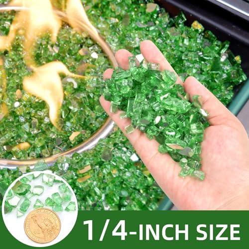 20 Pounds Fire Glass 1/4 Inch High Reflective Tempered Firepit Glass - Image 2