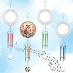 4 Packs Sublimation Wind Chime Wind Spinner Blanks Set 3D Aluminum Metal Wind Sculpture Kinetic Spinners Chimes for Yard and Garden Indoor Hanging Decoration (Classics) by WindMage