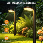 APONUO 16 Pack Solar Pathway Lights Outdoor, 3 Color Temperatures Selectable CCT, Focused Ground Spot Lens, Brighter Up to 12 Hrs IP65 Waterproof Path Lights for Walkway Driveway Yard Garden, Black - Image 4