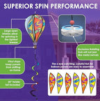 Hot Air Balloon Hanging Garden Spinner 16" - Vibrant Flip Flops in the Sand Design, Weather-Resistant Outdoor Decor, Durable & Lightweight for Patios, Yards, and Gardens - Eye-Catching Wind Spinner - Image 4