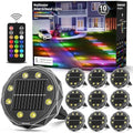Color Changing Solar Ground Lights with Remote 10 Pack Solar Pathway Lights by Unknown