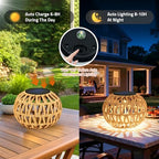 4 Pack Outdoor Solar Lanterns, Waterproof Rattan Solar Powered Lamp Decorative, Solar Garden Lights Birthday Gifts for Women, Outside Solar Lights for Yard, Pathway, Patio,Porch, Lawn Decor - Image 3