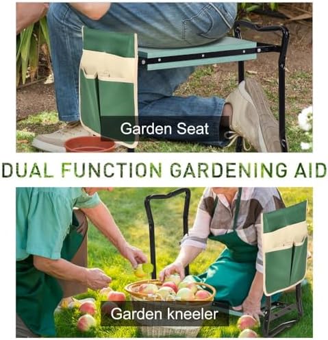 Garden Kneeler Seat Stool with Integrated Kneeling Pad and Tool Pouch for Outdoor Planting & Weeding - Image 6